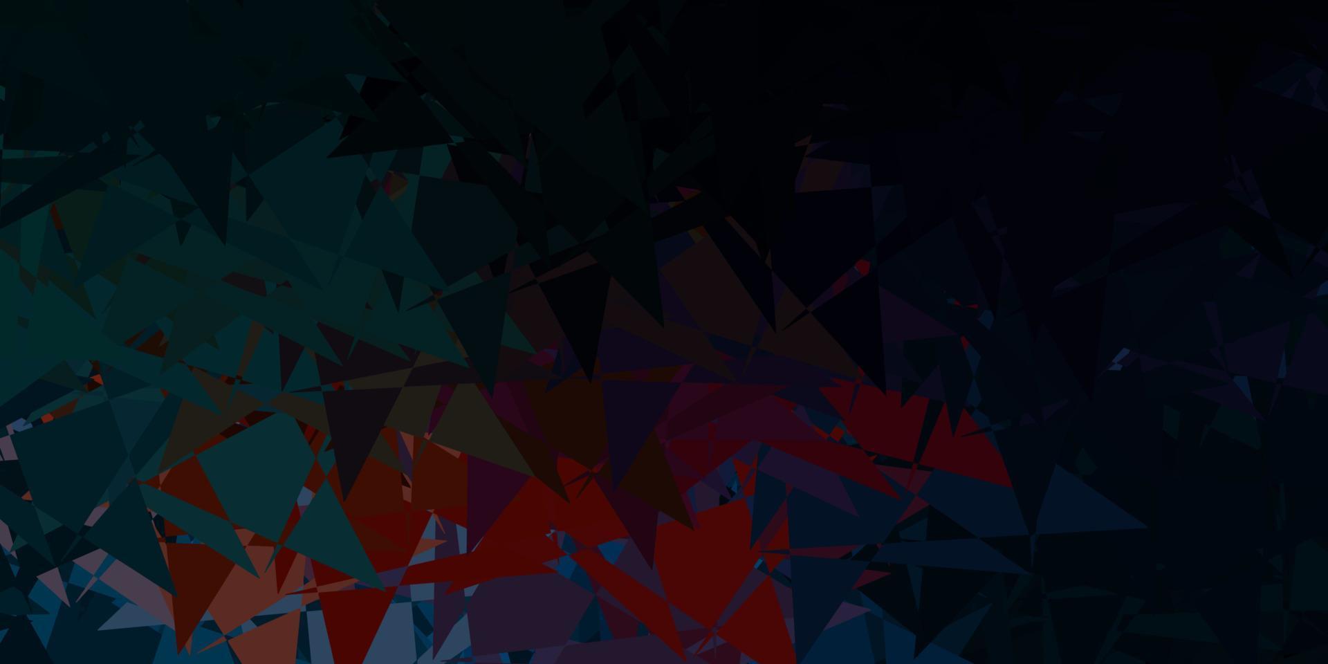 Dark blue, red vector pattern with polygonal shapes.