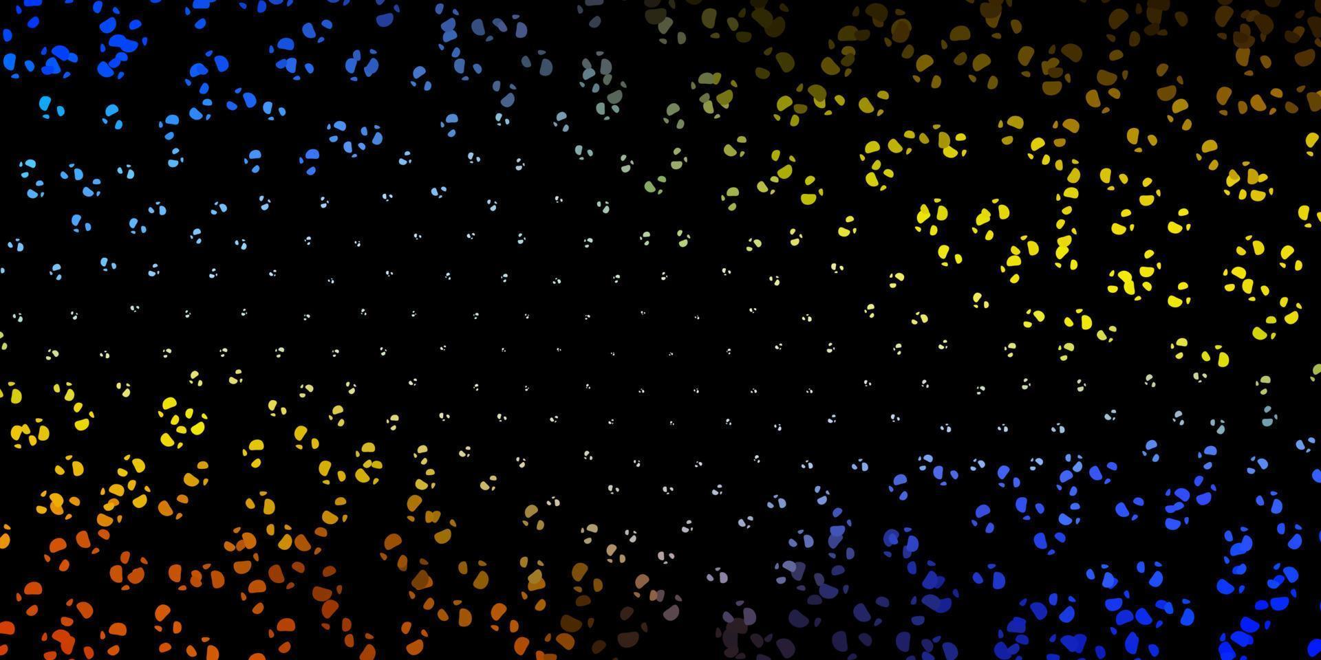 patrón de vector azul oscuro, amarillo con formas abstractas.