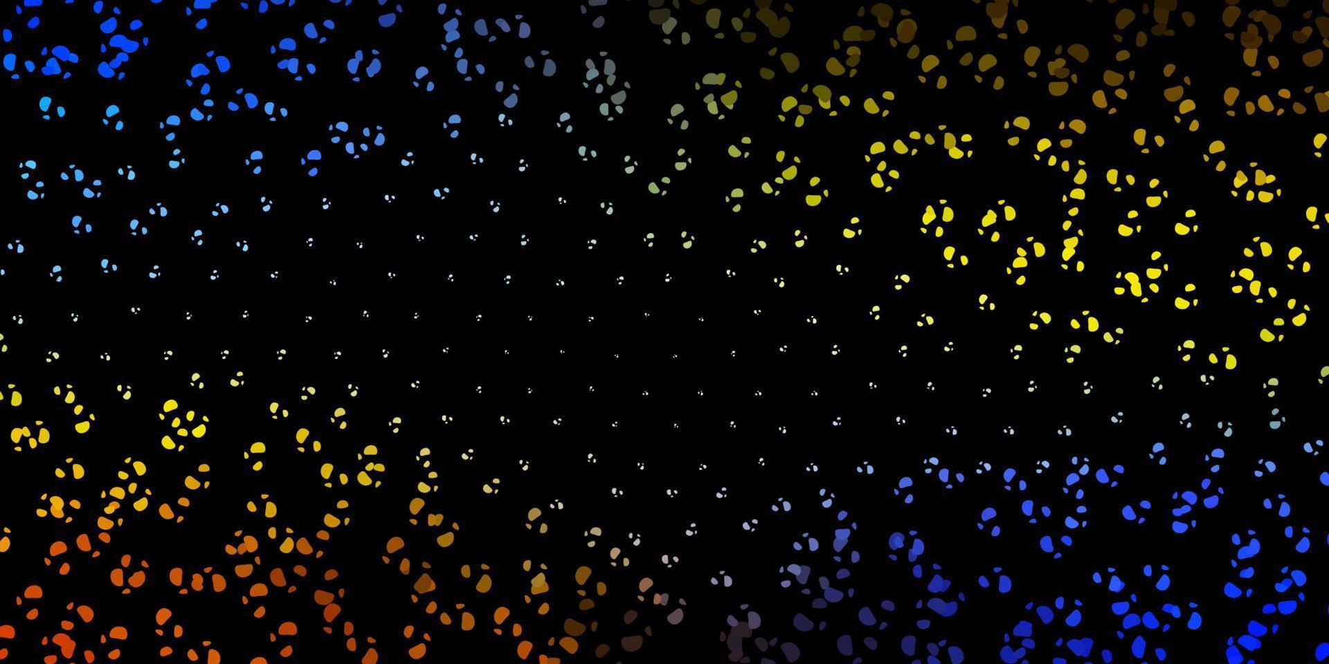 Dark blue, yellow vector pattern with abstract shapes.
