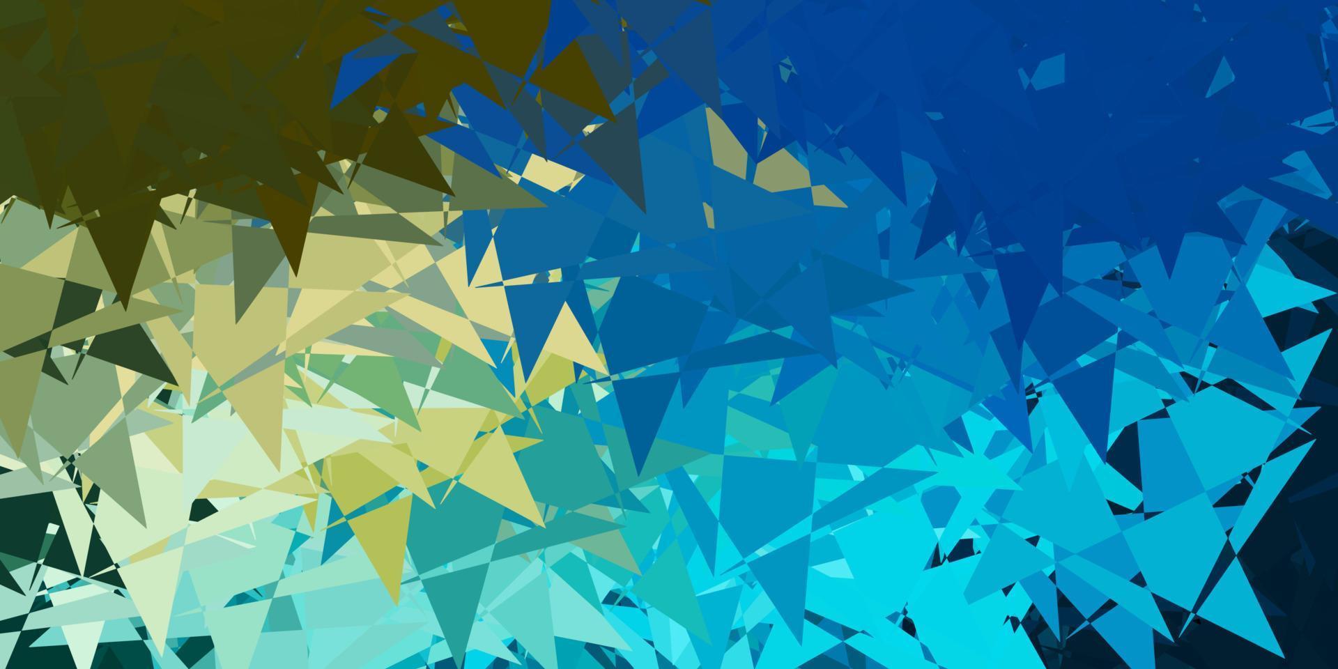 Light blue, yellow vector background with polygonal forms.