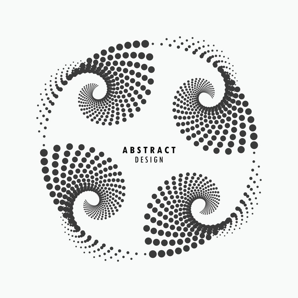 Abstract dots circle pattern design of minimal swirl artwork style cover template background. illustration vector