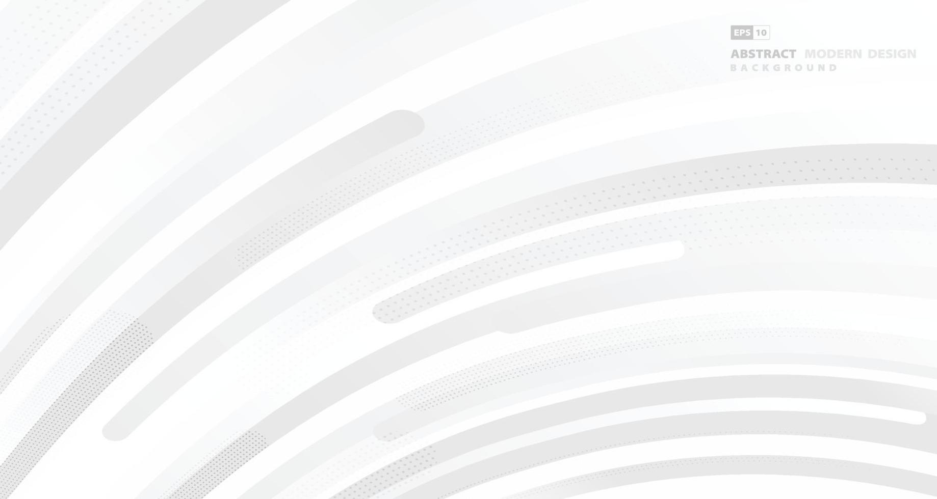Abstract white round line wavy pattern design of element motion with halftone design background. illustration vector eps10