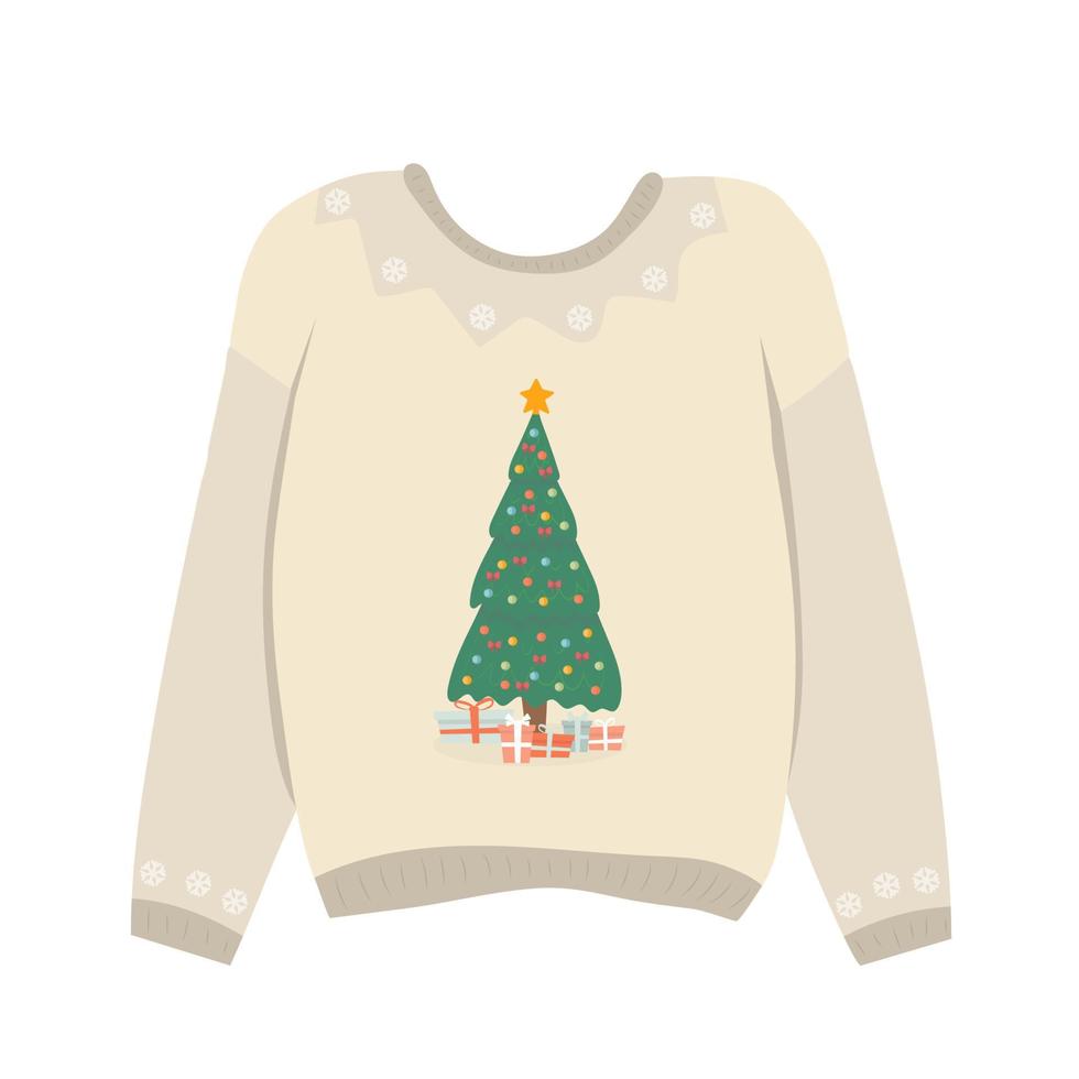 Ugly sweater with Christmas tree vector
