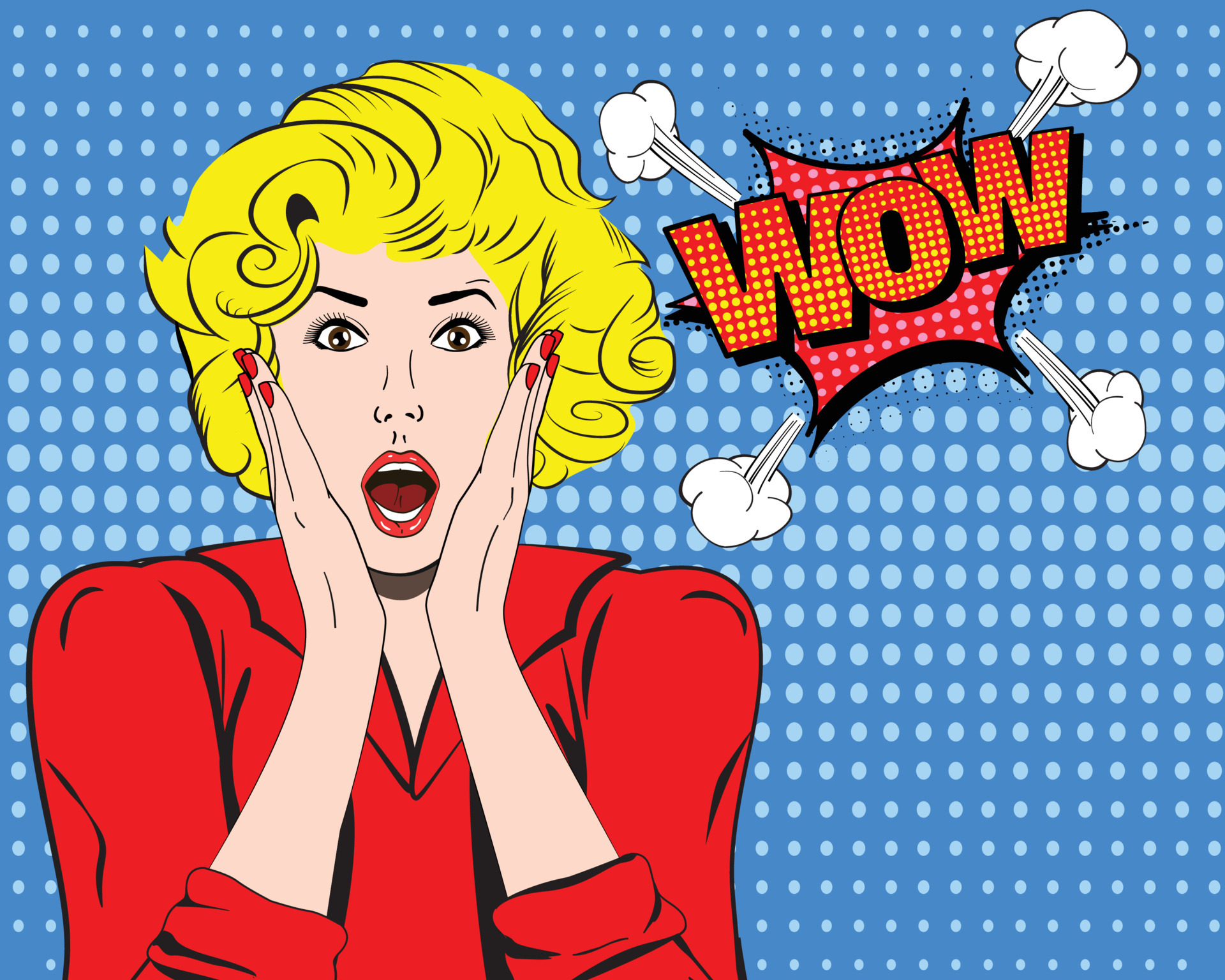 Wow Wow Face Wow Expression Surprised Woman With Open Mouth Vector