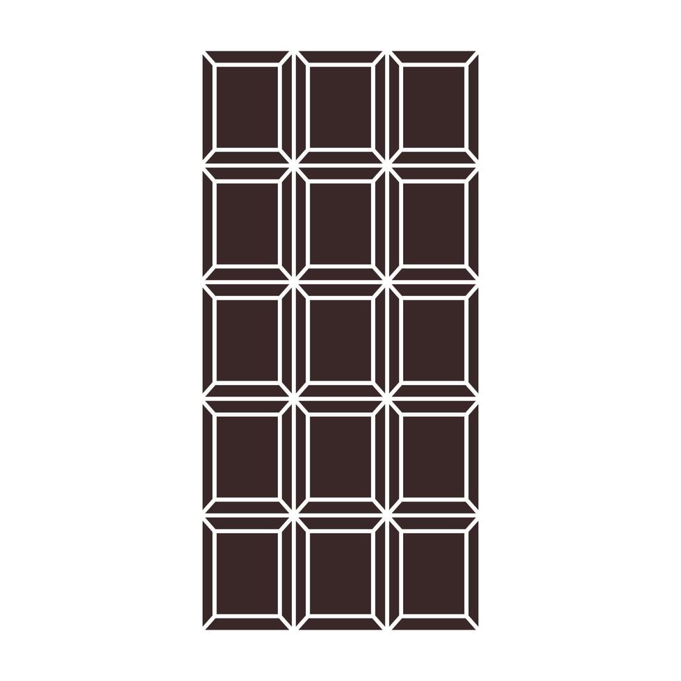 Chocolate Bar Shadow. Sweet cacao snack. Candy bar Illustration for web, logo, sticker, print, recipe, menu, package design and decoration vector
