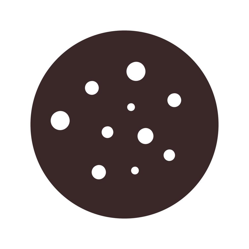 Homemade Cookie with chocolate crumb Silhouette. Traditional chocolate chip cookie for logo, print, label, recipe, menu, package, bakery design and decoration vector