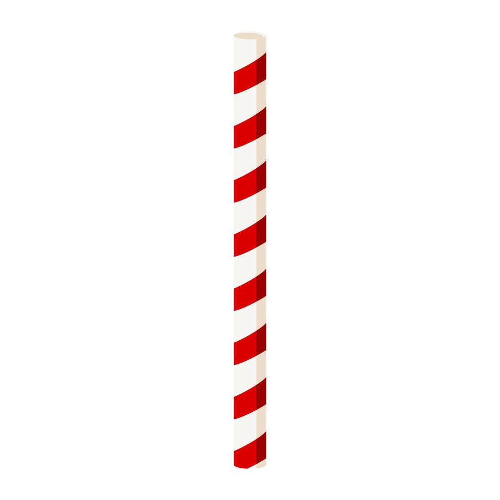 Drinking Straw. Flat Style. Paper tube for drinks and cocktails as alternative for plastic ones. Striped drinking pipe for logo, sticker, print, recipe, menu, package design and decoration vector