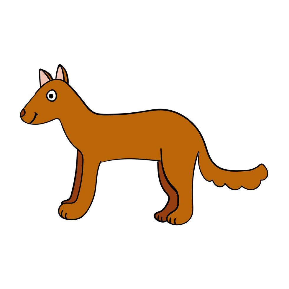Cartoon doodle linear cute dog isolated on white background. vector