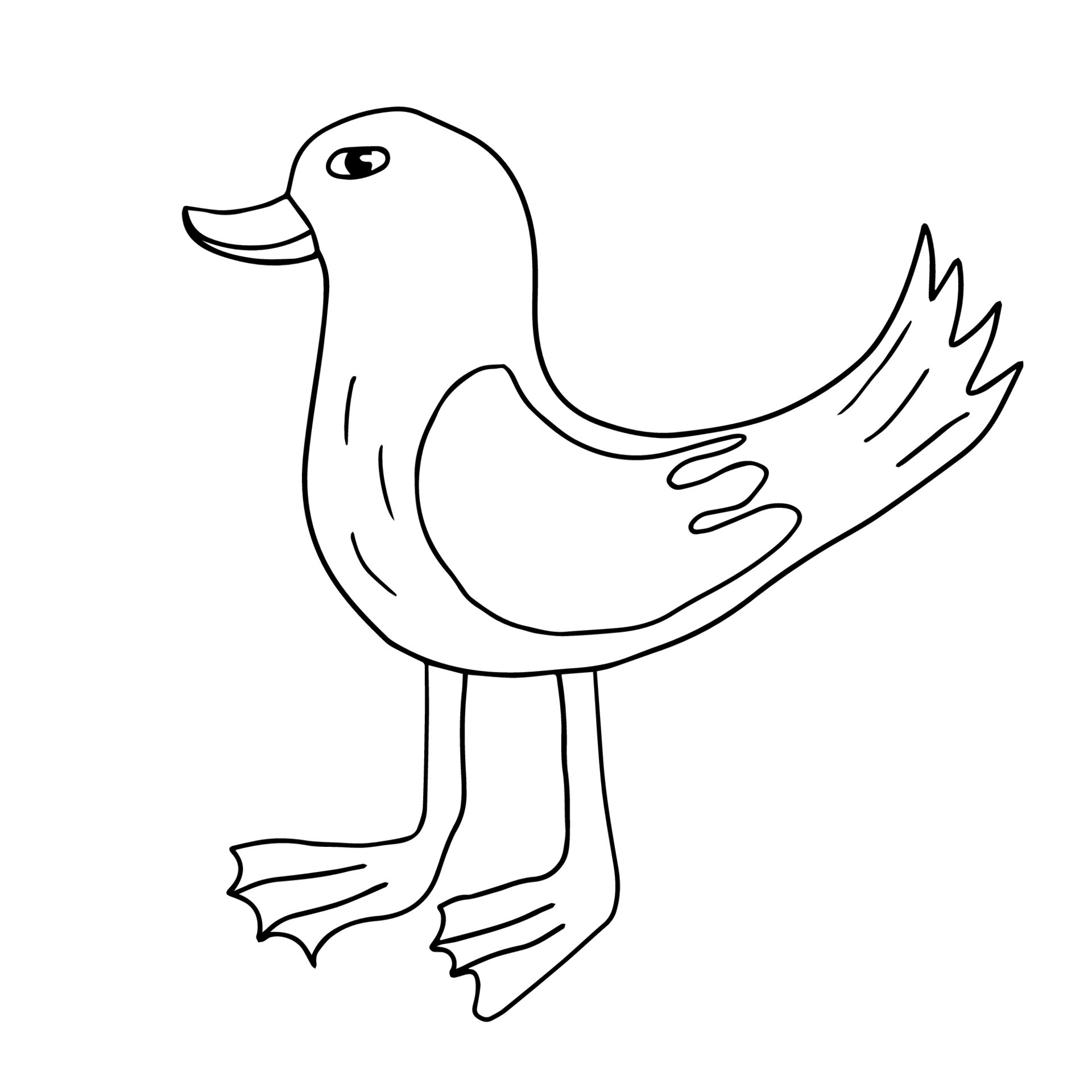 Cartoon doodle linear duck isolated on white background. Cute sketch of a  bird. 5242402 Vector Art at Vecteezy
