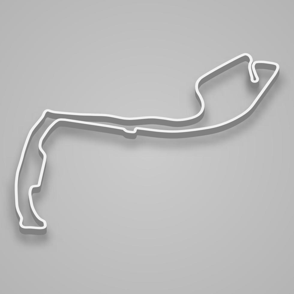 Circuit de Monaco for motorsport and autosport. vector