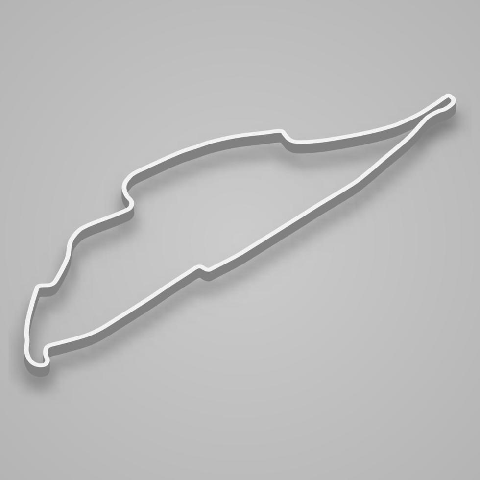 Montreal Circuit for motorsport and autosport. vector