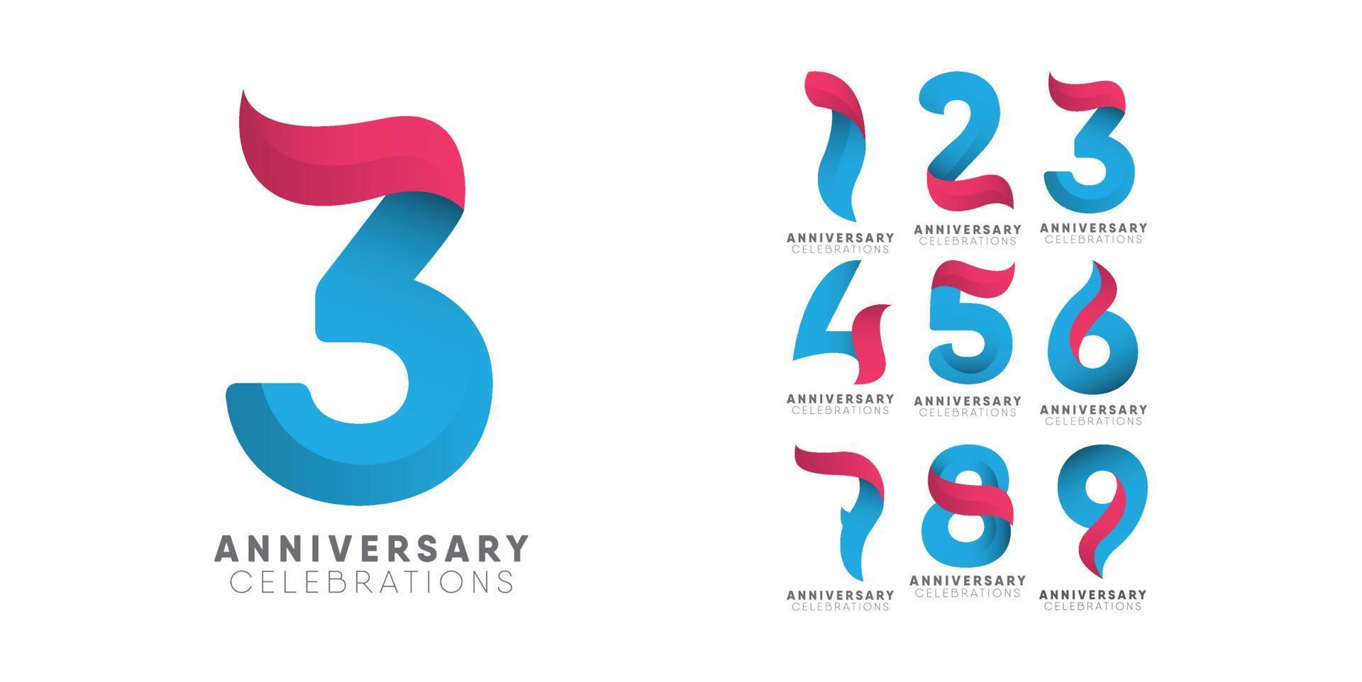 plantilla de diseño de colecciones de logotipos de aniversario vector