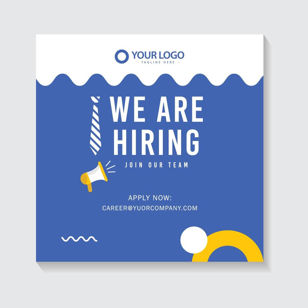 Hiring recruitment poster design. Vector illustration. Open a Template design job.