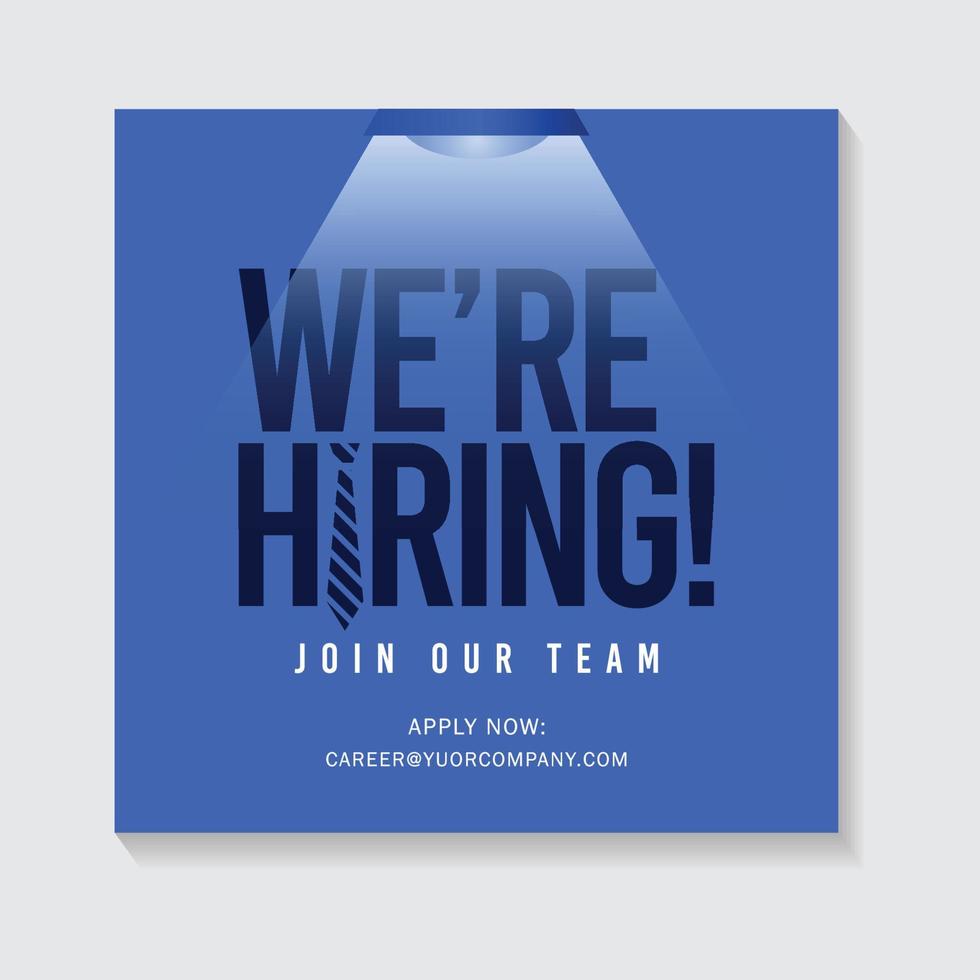 Hiring recruitment poster design. Vector illustration. Open a Template design job.