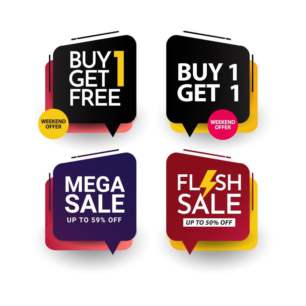 buy 1 get 1 free banner template vector