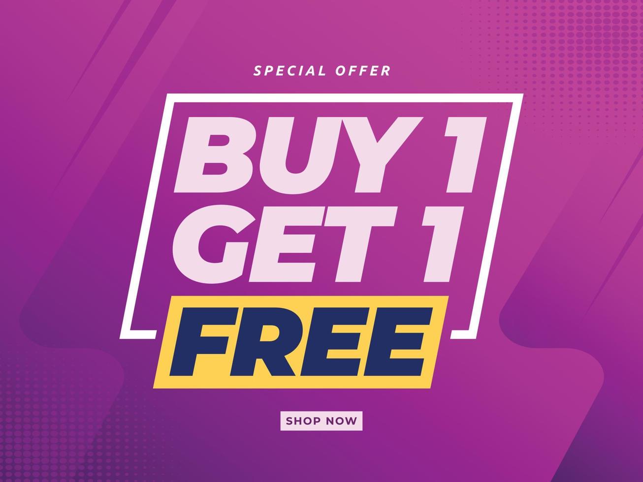 buy 1 get 1 free banner template vector