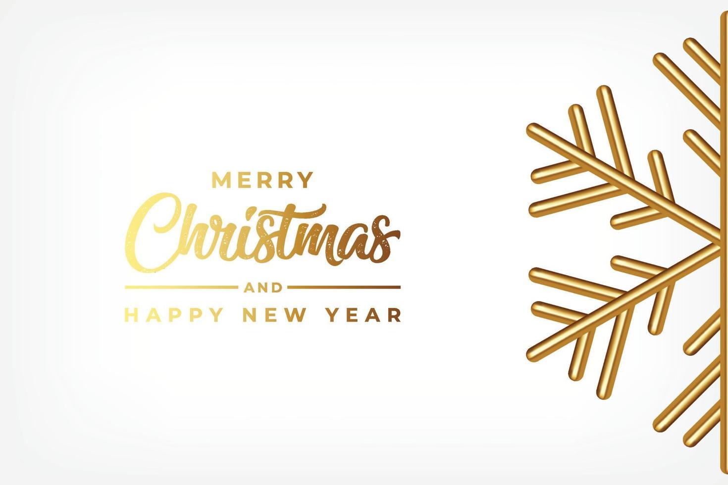 Elegant Merry Christmas Background with Gold Snowflakes vector