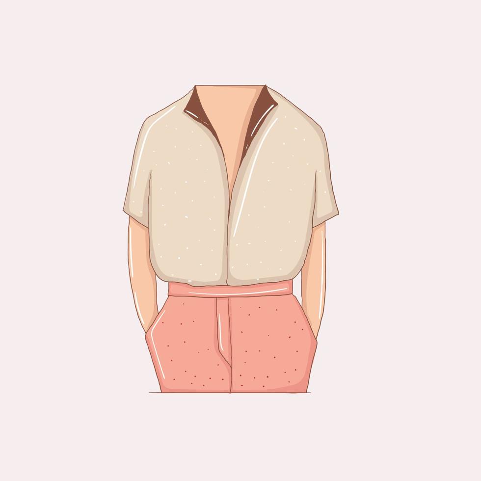 Colorful Hand drawn summer outfit for men vector