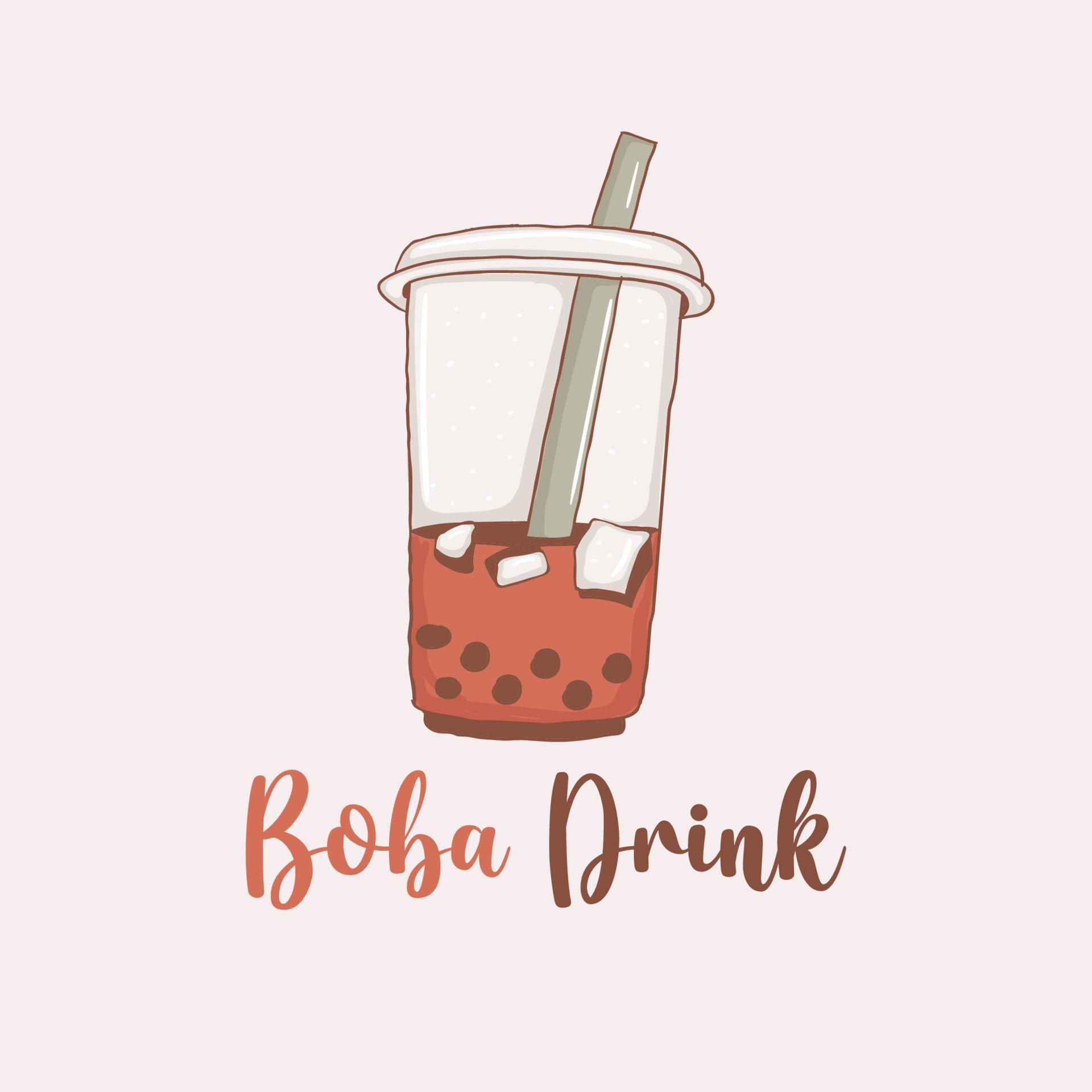 Colorful Hand Drawn Bubble Tea Cup With Straw Illustration 5242892 Vector Art At Vecteezy