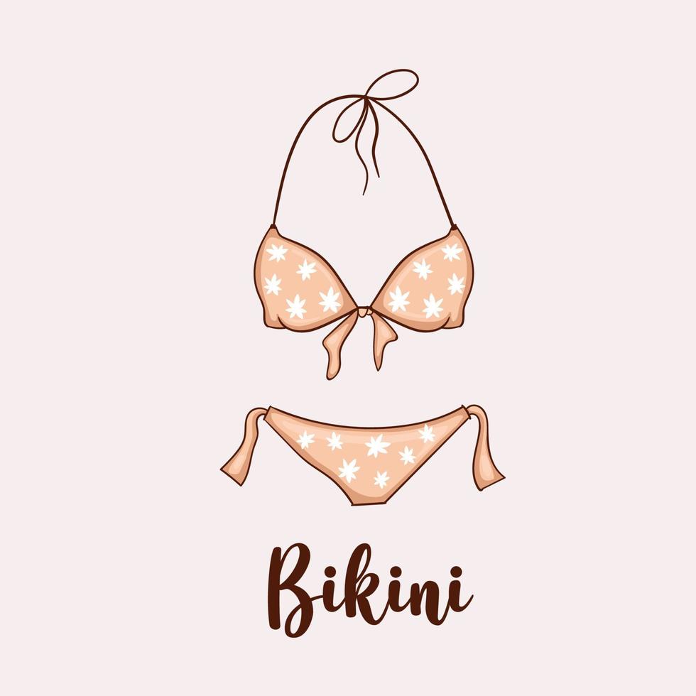 Colorful hand drawn bikini illustration vector