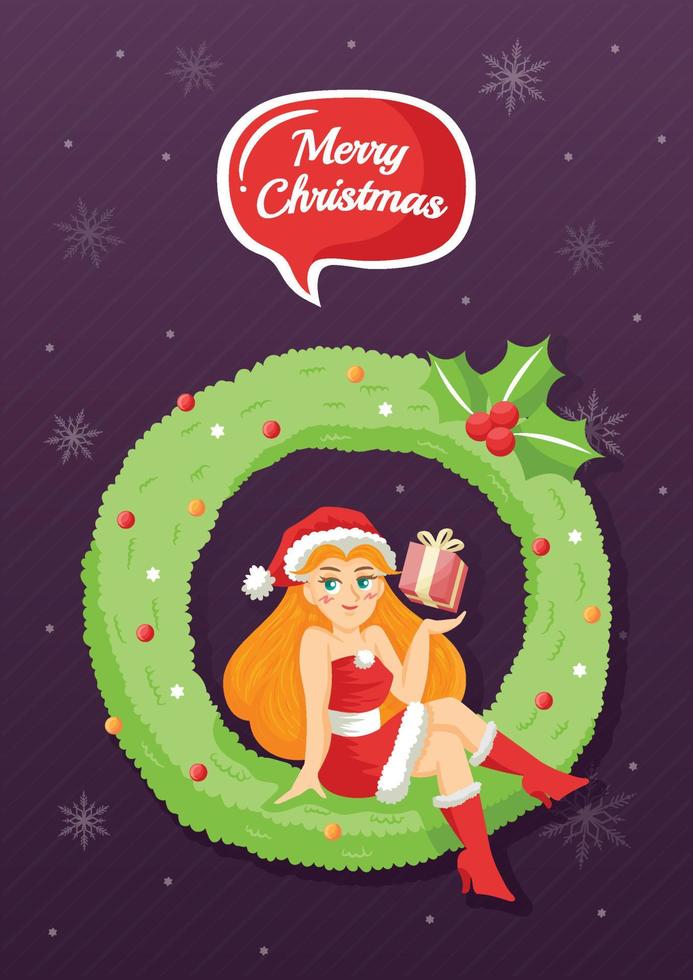 Merry Christmas card design vector