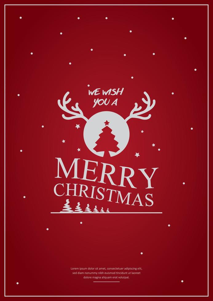 Merry Christmas Tree and Lettering Calligraphic style vector
