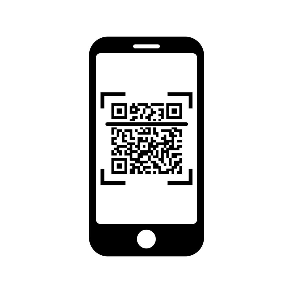 Phone icon Telephone icon symbol with QR code for app and messenger vector