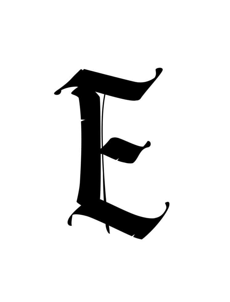Alphabet. The symbol is isolated on a white background. Calligraphy and