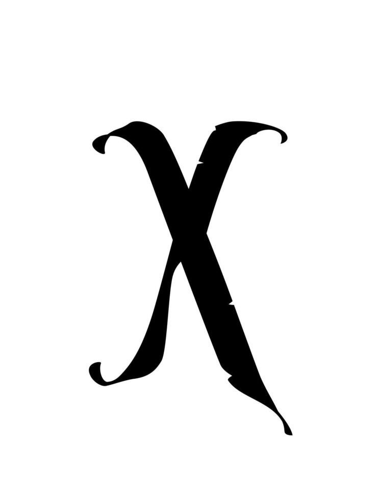 Alphabet. The symbol is isolated on a white background. Calligraphy and lettering. Medieval Latin letter. Logo for the company vector