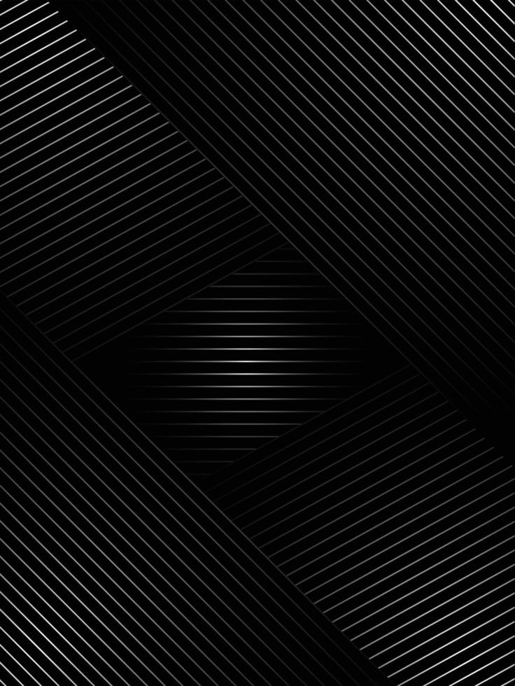 Fondo negro abstracto con líneas diagonales, diseño de patrón de línea retro vector degradado. gráfico monocromático.