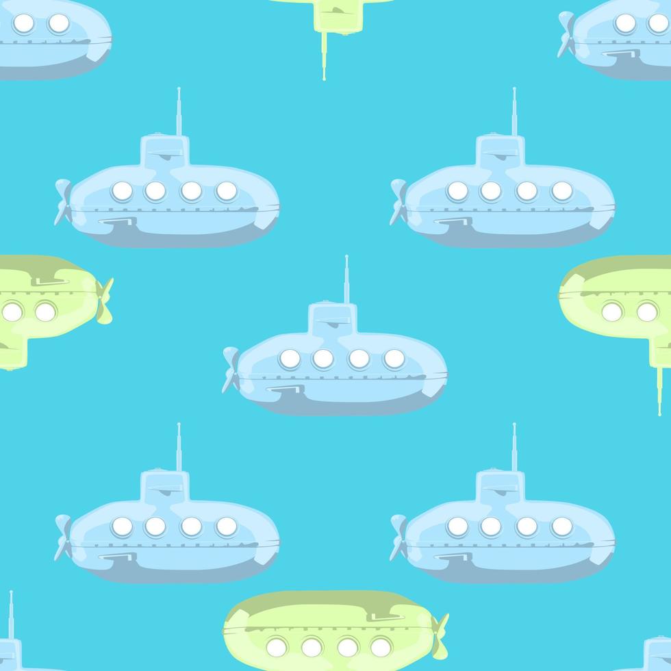 submarino de dibujos animados de patrones sin fisuras. vector