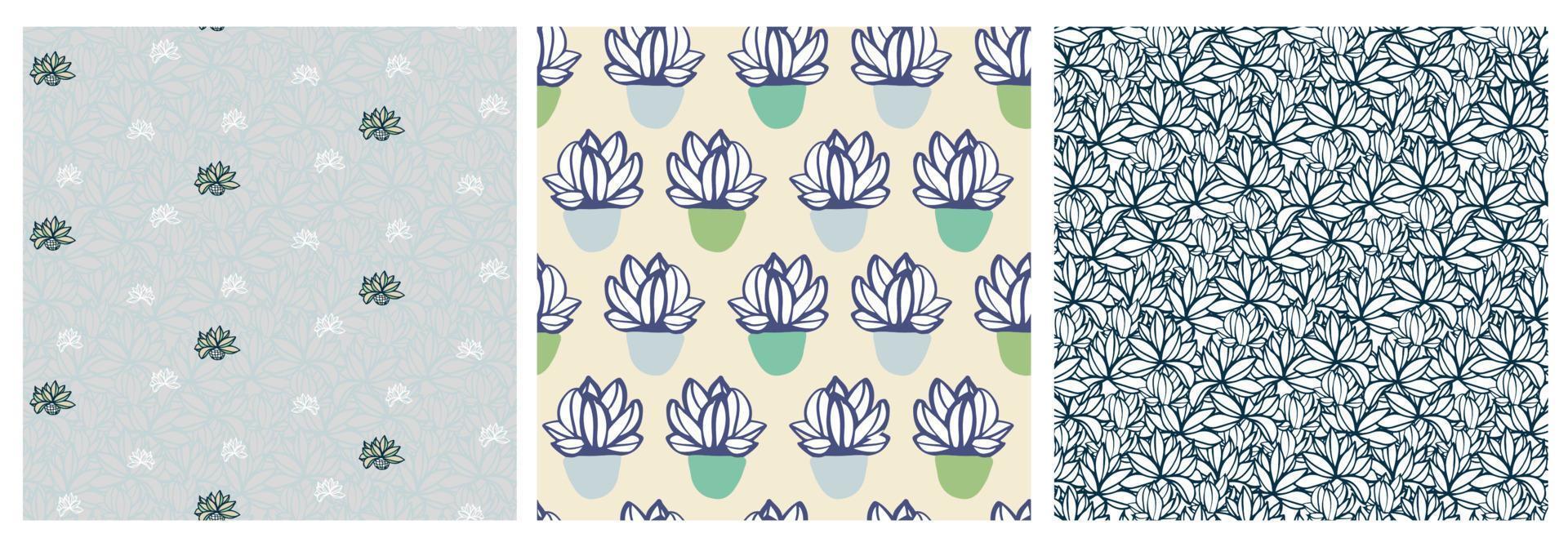 Cactus plant pattern for textile, pastel delicate greenery color vector