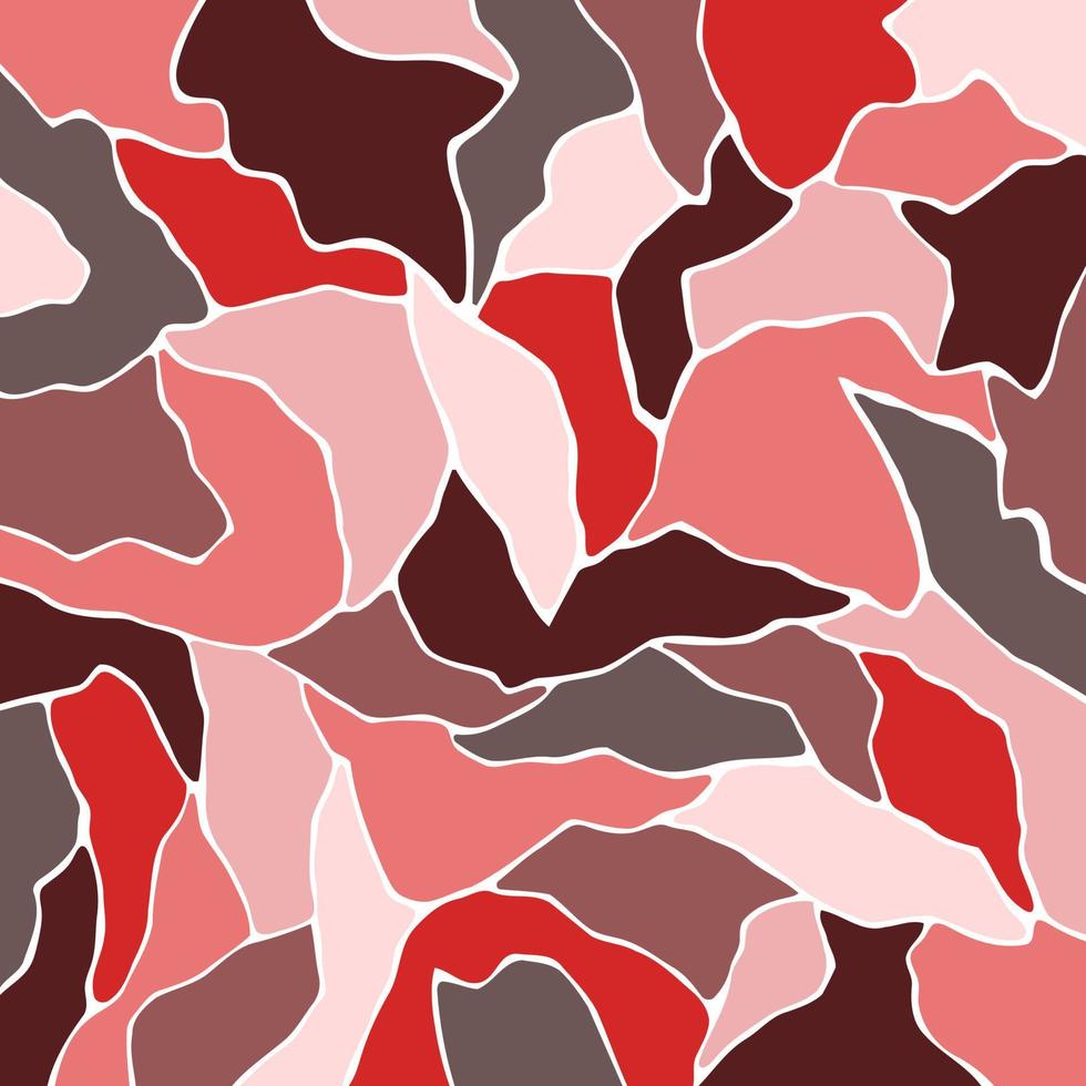 Red Minimal Mosaic Scrappy Shape Pattern vector