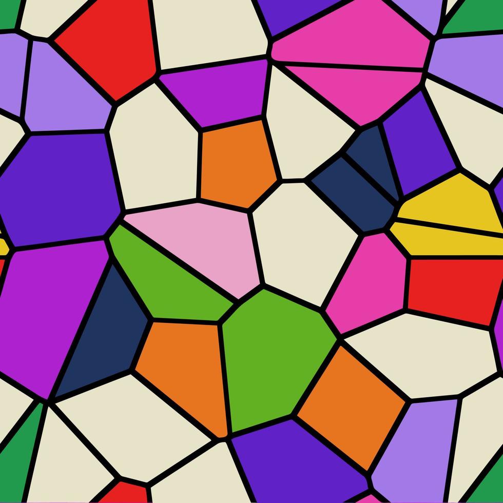 Retro Stained Glass Mosaic Polygon Pattern vector