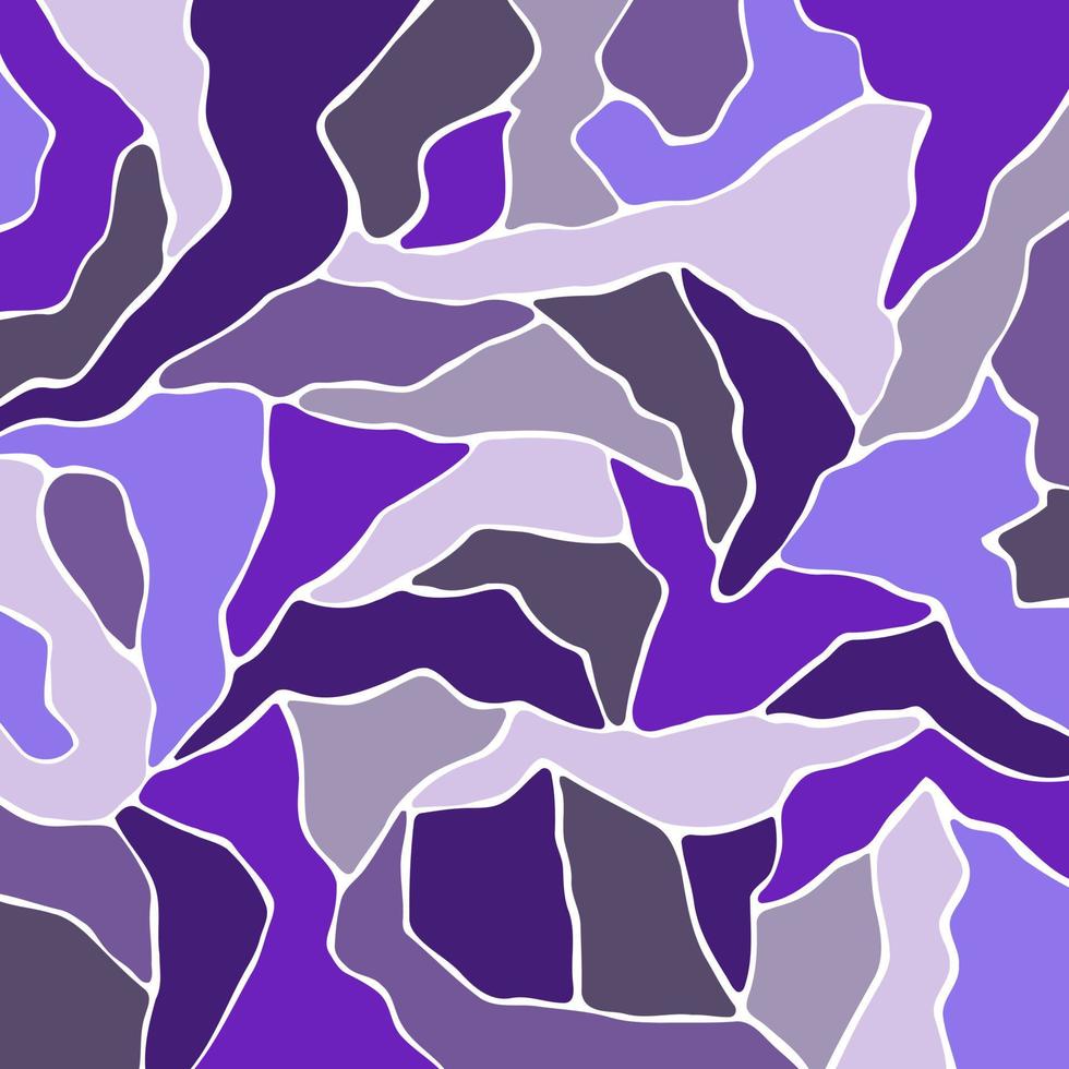 Lilac Purple Minimal Mosaic Scrappy Shape Pattern vector