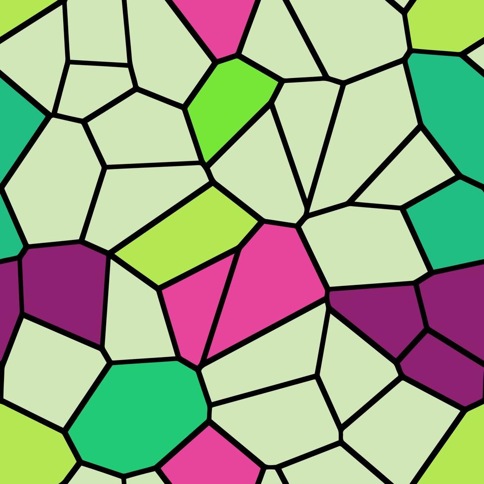 Green Pink Stained Glass Mosaic Polygon Pattern vector