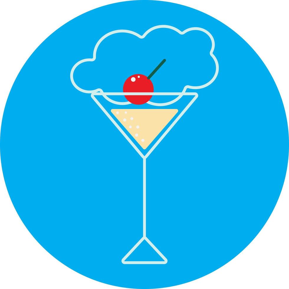 Filled cocktail glass with cherries vector