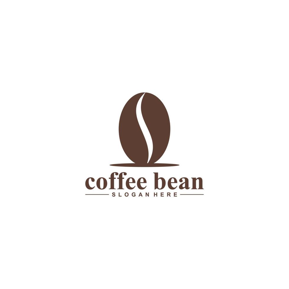 coffee bean logo template, vector, icon in white background vector