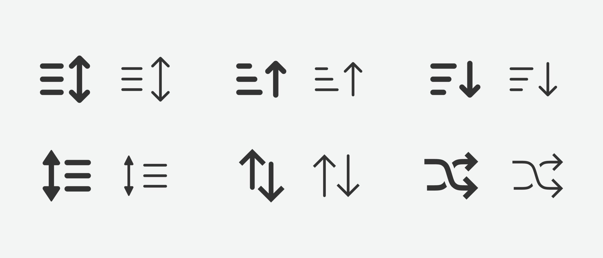 Set of sort vector icon isolated for web and app design 5243244 Vector ...