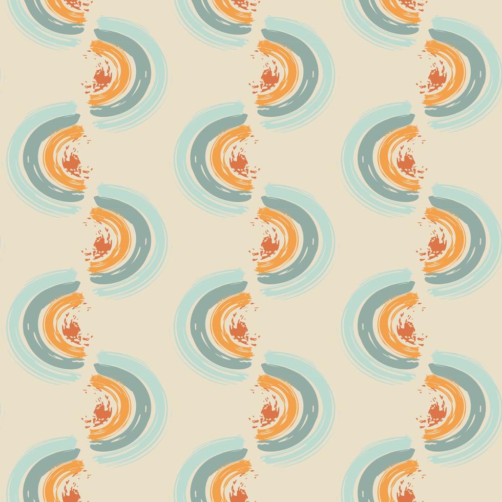 Abstract seamless pattern with brush stroke and marker. Hand drawn doodle shapes, marks and lines. Creative colorful background. Vector illustration