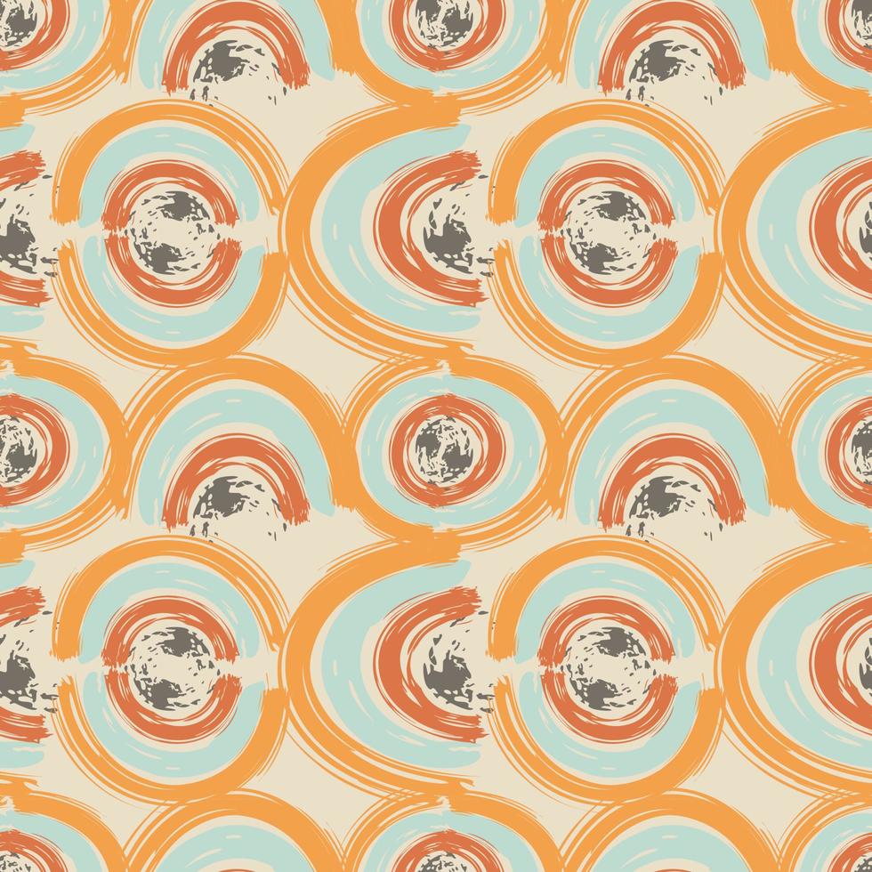 Abstract seamless pattern with brush stroke and marker. Hand drawn doodle shapes, marks and lines. Creative colorful background. Vector illustration