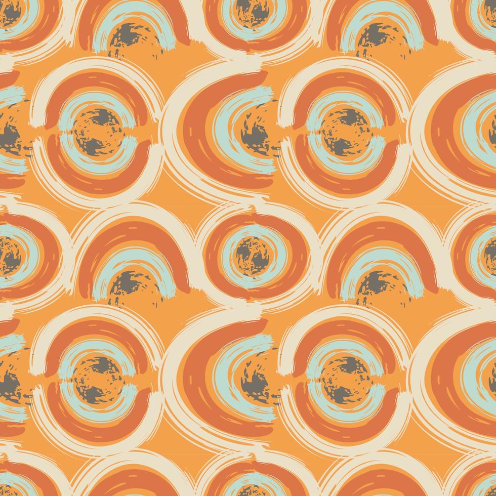 Abstract seamless pattern with brush stroke and marker. Hand drawn doodle shapes, marks and lines. Creative colorful background. Vector illustration