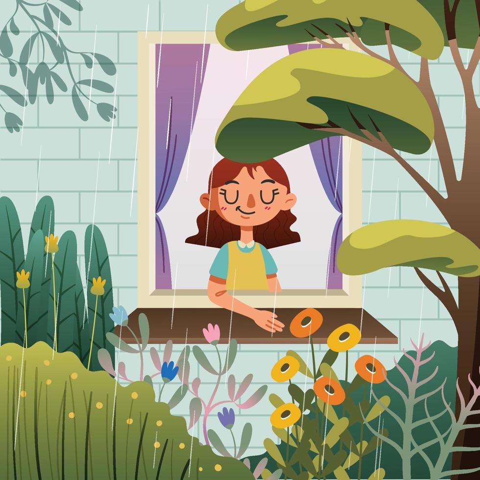 Relaxing Spring Shower vector