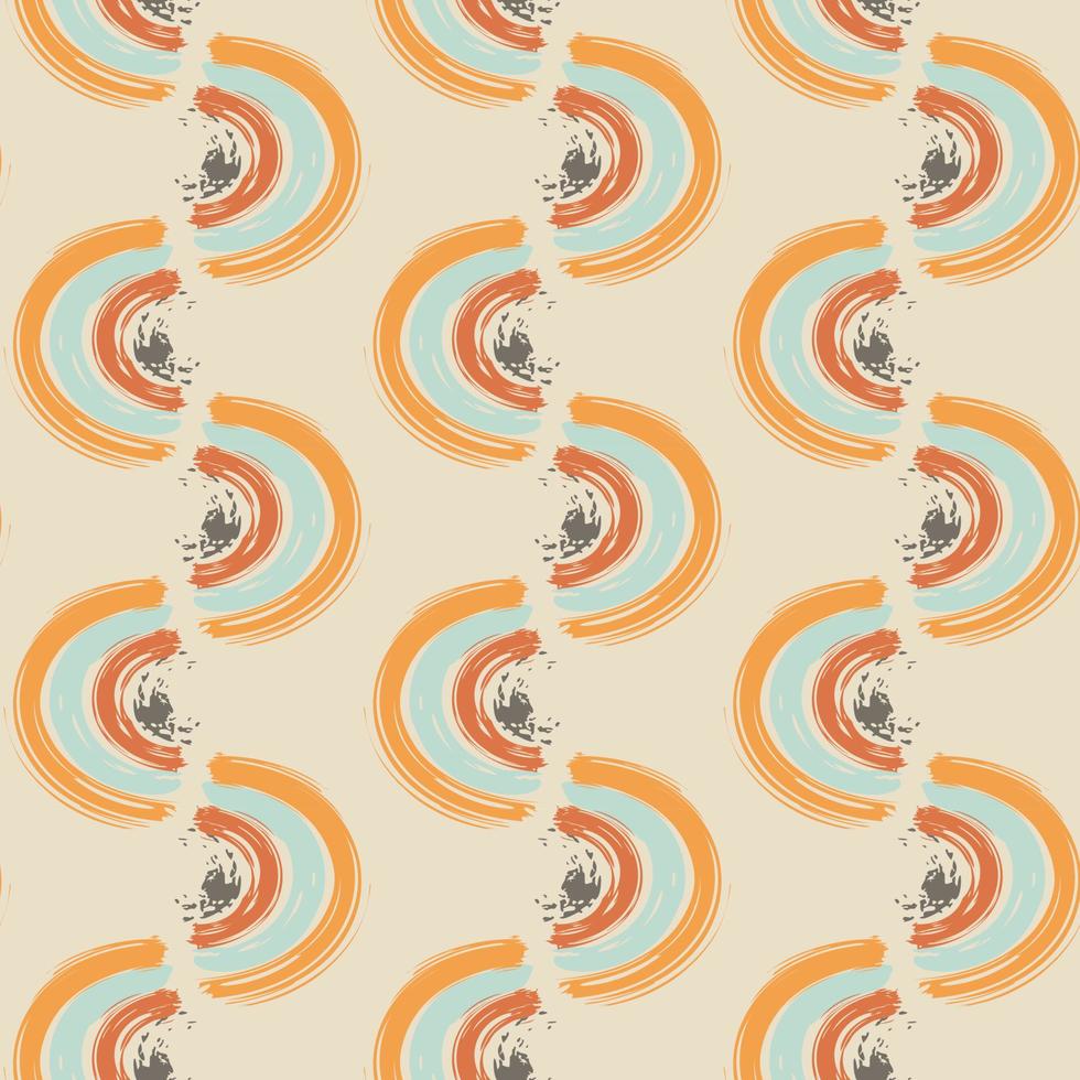 Abstract seamless pattern with brush stroke and marker. Hand drawn doodle shapes, marks and lines. Creative colorful background. Vector illustration