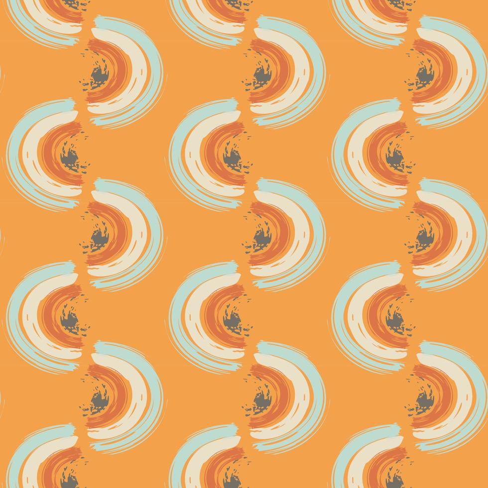 Abstract seamless pattern with brush stroke and marker. Hand drawn doodle shapes, marks and lines. Creative colorful background. Vector illustration