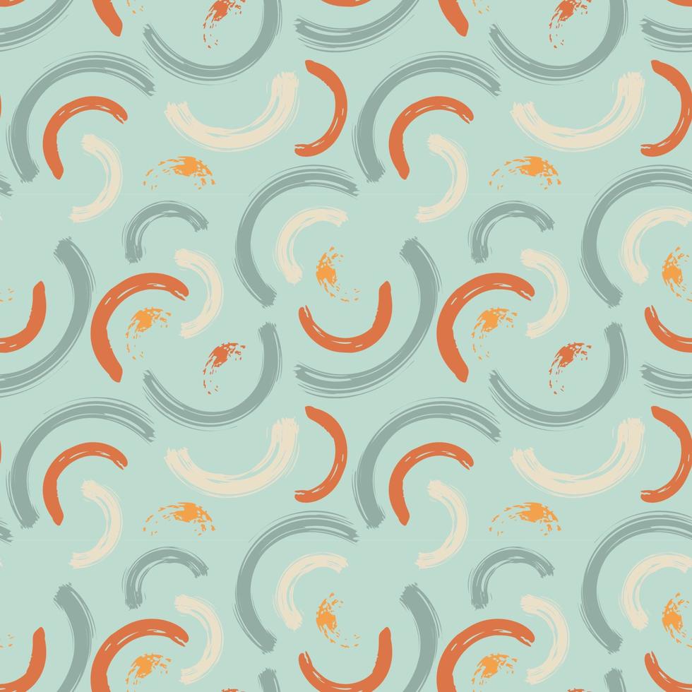 Abstract seamless pattern with brush stroke and marker. Hand drawn doodle shapes, marks and lines. Creative colorful background. Vector illustration