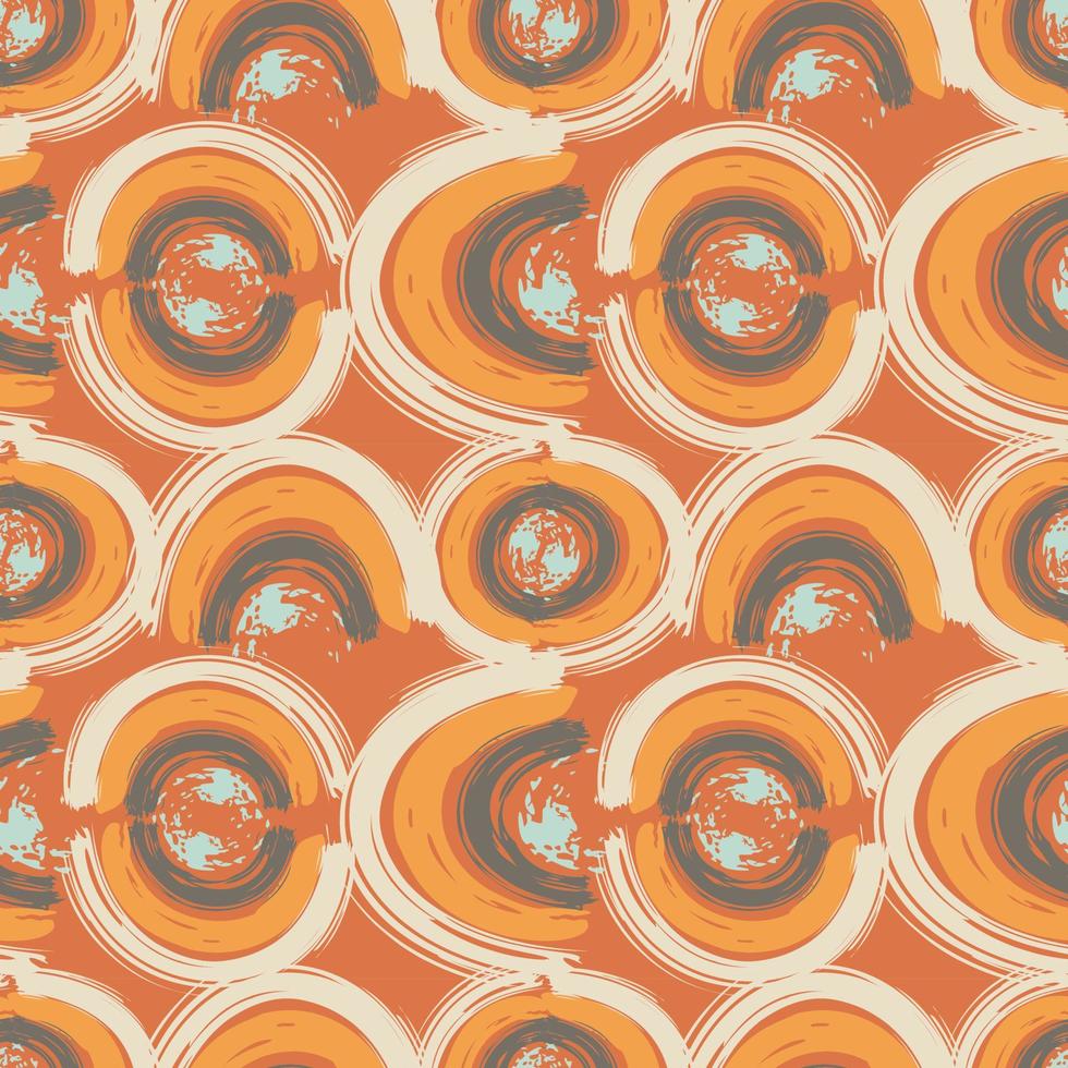 Abstract seamless pattern with brush stroke and marker. Hand drawn doodle shapes, marks and lines. Creative colorful background. Vector illustration