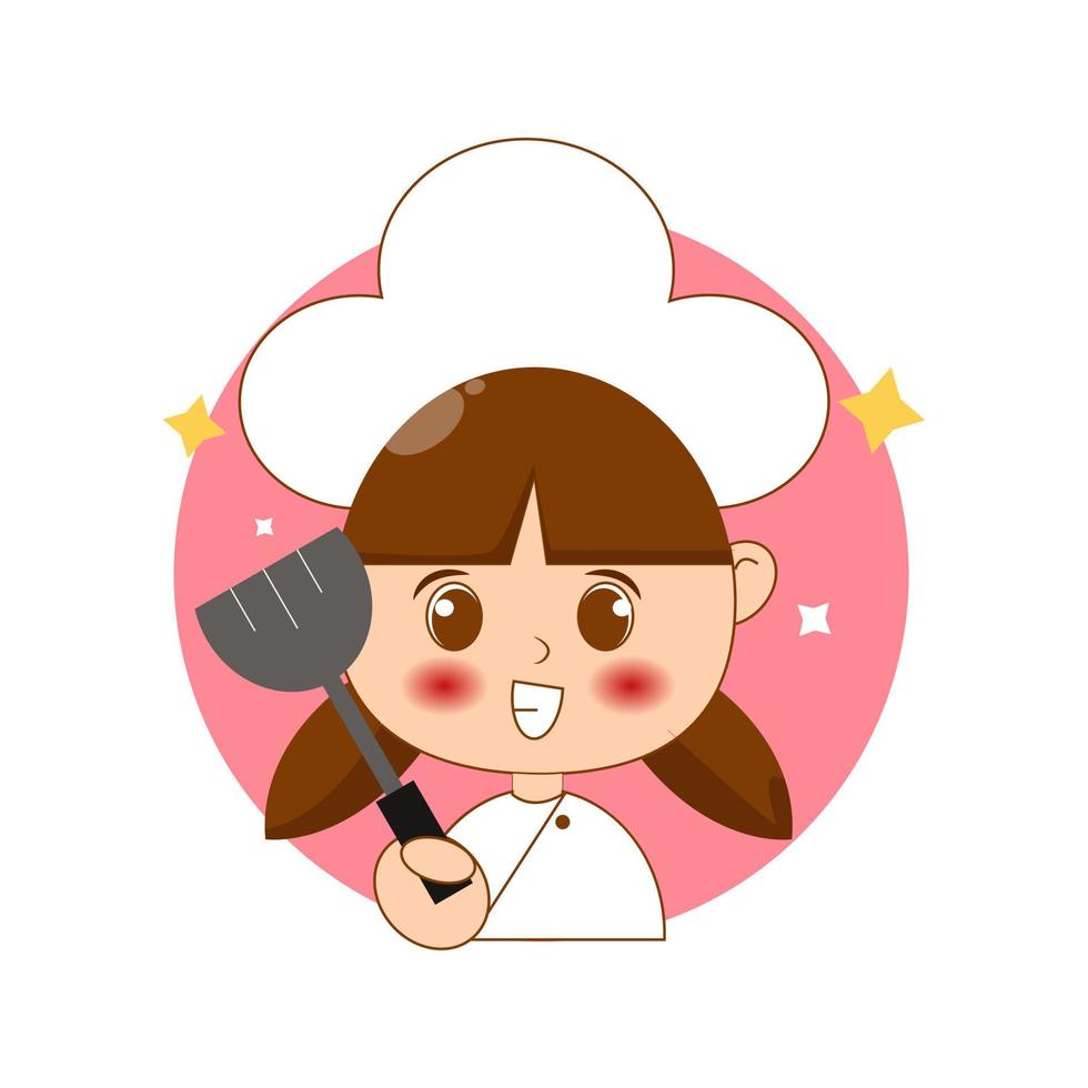 cute girl chef vector illustration