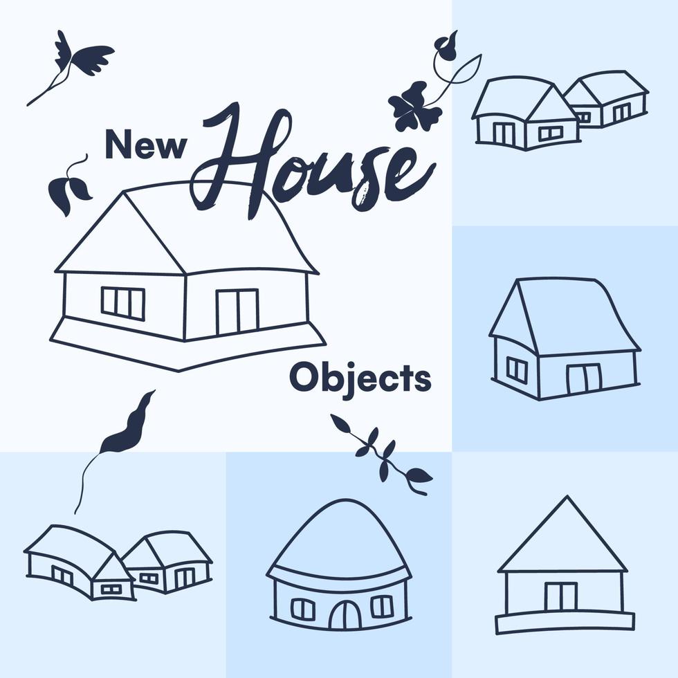 Minimal style isolated cute vector home childish drawing