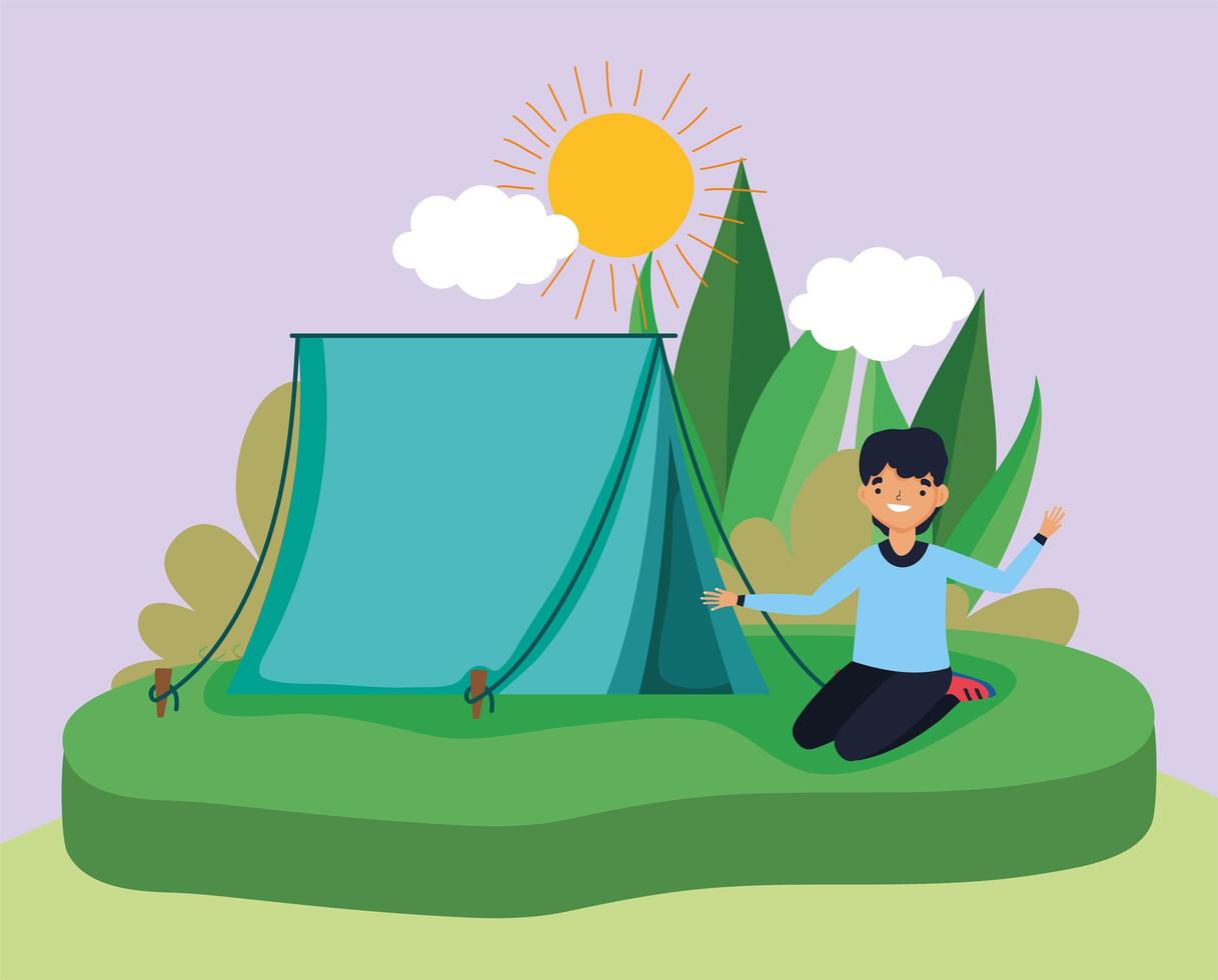 young people picnic in the park vector